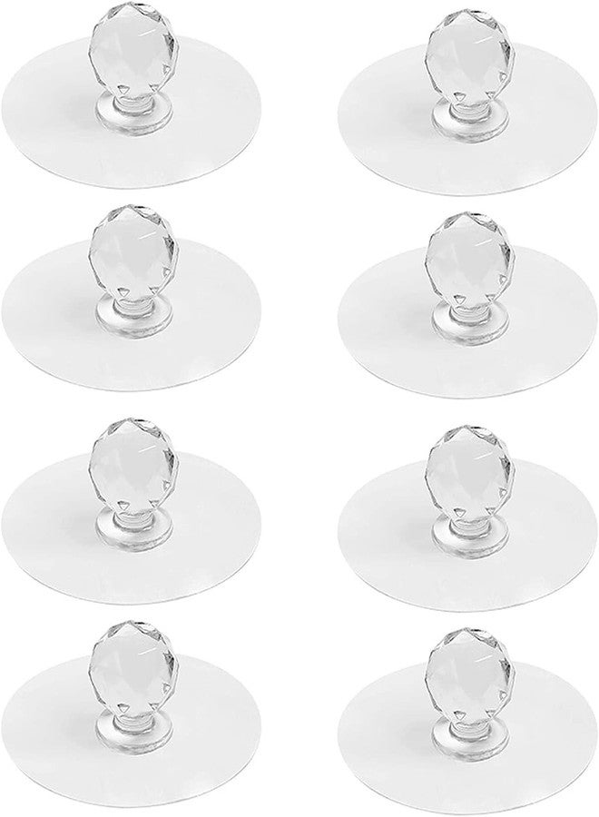 FLORISCA Cabinet Drawer Pull Knobs - Self Adhesive Clear Acrylic Crystal Shaped Pulls Handles Knobs for Wardrobe Kitchen Cupboard Bathroom Dresser Furniture Door Window. (Pull Knobs, 5 Pack) - Image 1